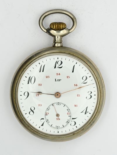 Orologio da tasca militare, metallo, scappamento ad ancora, remontoir (anni '10/'30)