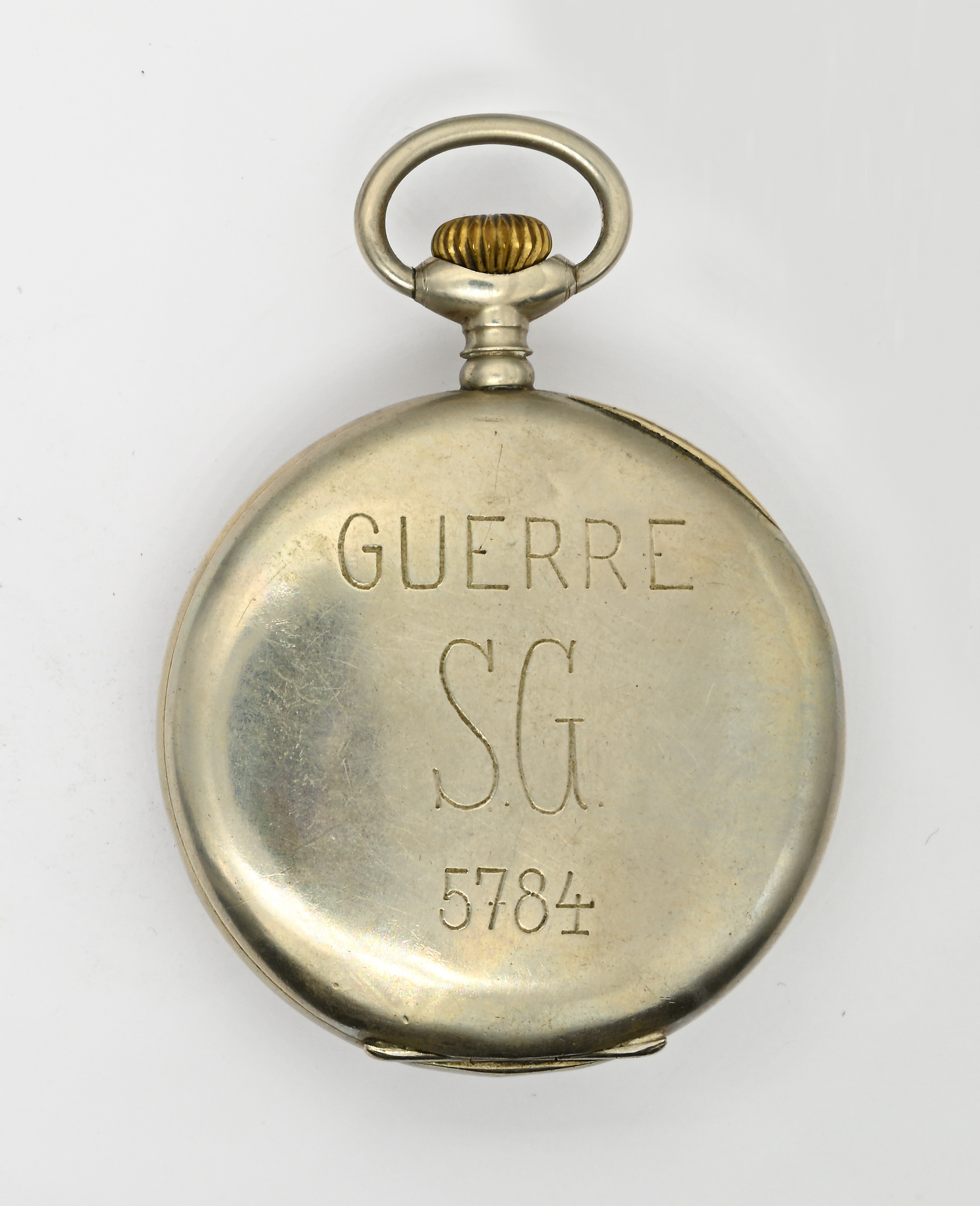 Orologio da tasca militare, metallo, scappamento ad ancora, remontoir (anni '10/'30)
