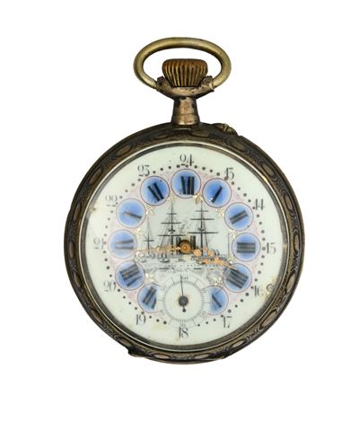 Orologio da tasca, scappamento ad ancora remontoir, cassa e cuvette in argento 800/000