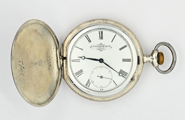 Georges Favre Jacot Locle per il mercato russo - Orologio da tasca savonette con scappamento ad ancora remontoir da uomo in argento 875/000 (84 Zolotnik)
