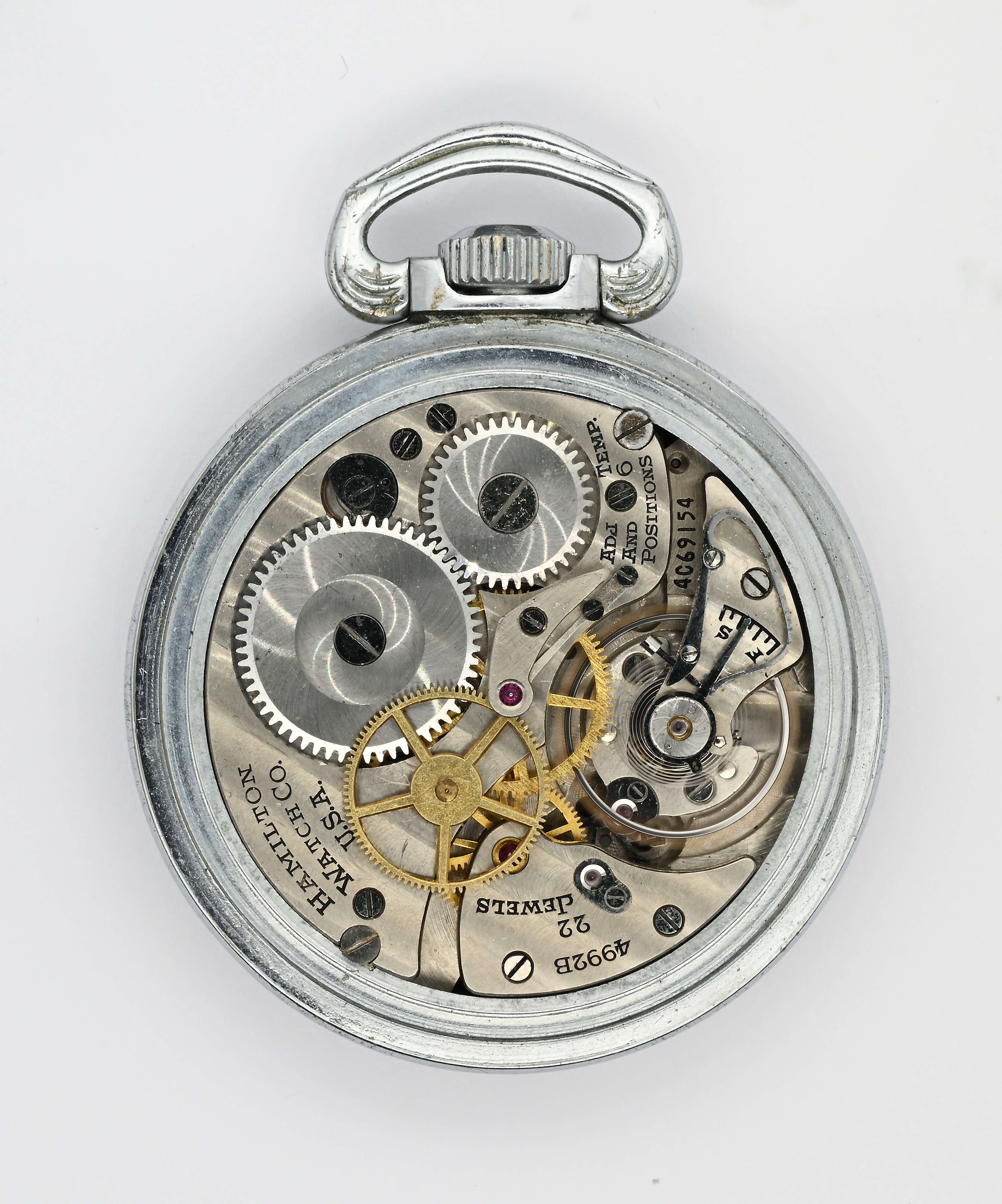 Hamilton Watch Co. U.S.A., Orologio militare da tasca 24 ore Modello 33106 G.C.T. Navigation, 194...