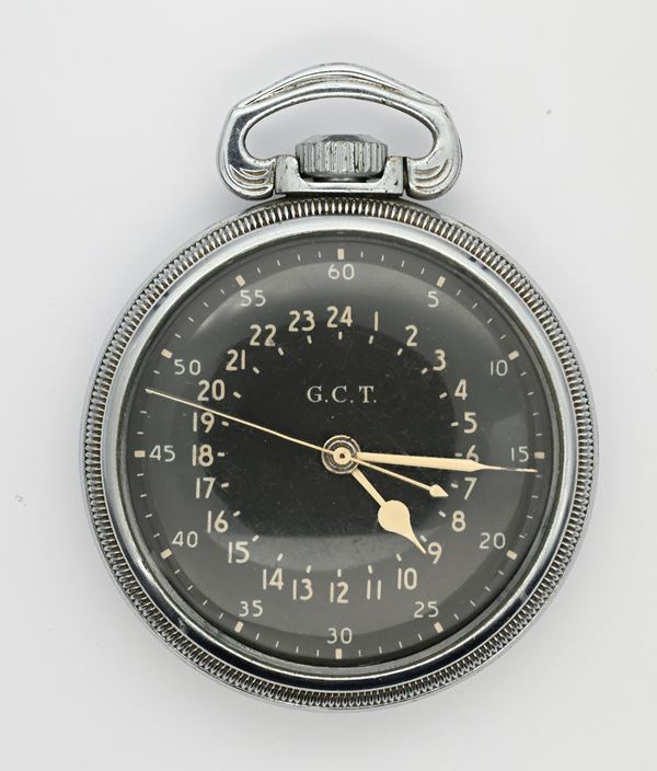 Hamilton Watch Co. U.S.A. Modello 33106 G.C.T. Navigation U.S Air Force (Cal. 4992B) - Orologio militare da tasca 24 ore con scappamento ad ancora con regolazione micrometrica remontoir da uomo in metallo AN 5740 MFR'S PART NO.4992B SERIAL NO.AF 42-19704 CONTRACT NO.W535 ac-28072