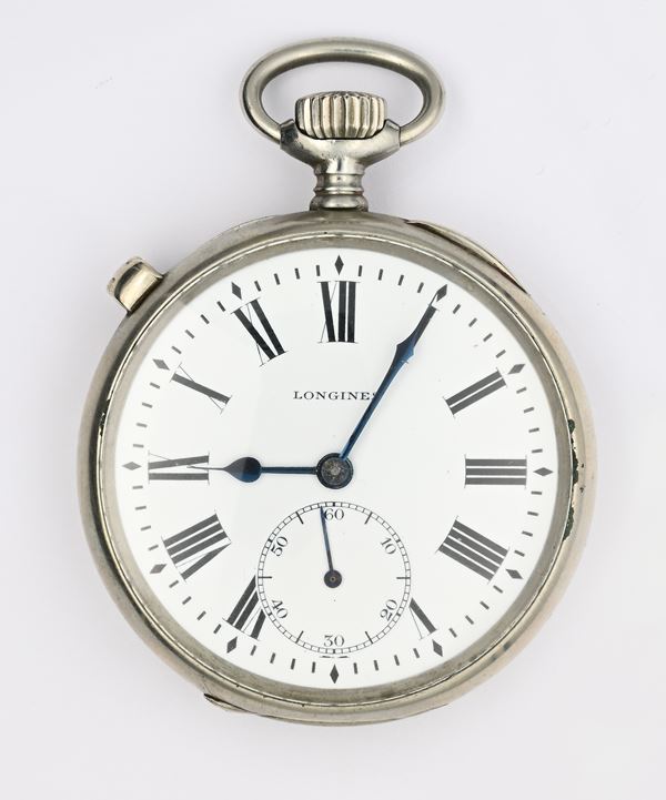Longines (Cal. 19.71 N) per le Ferrovie dello Stato Italiane (N.82091) - Orologio da tasca con scappamento ad ancora spirale Breguet remontoir da uomo in metallo 