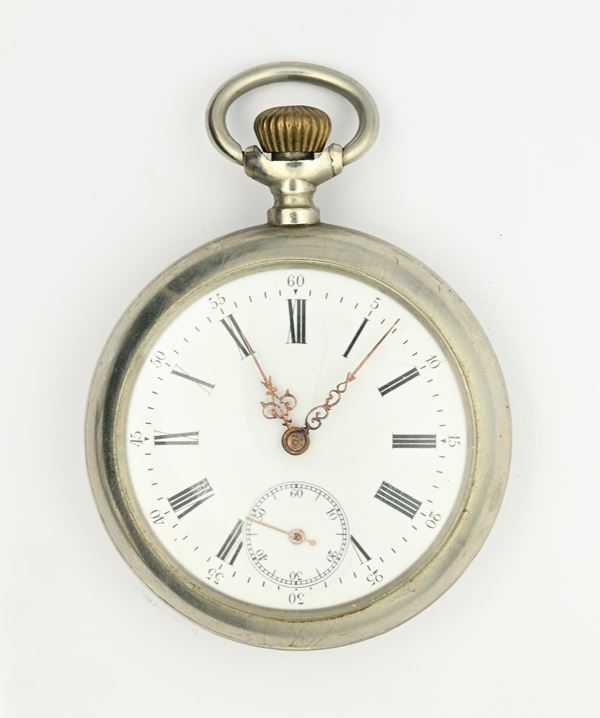 Orologio da tasca con scappamento a cilindro remontoir da uomo in metallo
