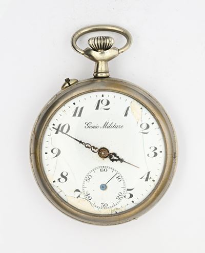 Orologio militare da uomo, Genio militare, scappamento ad ancora remontoir (circa 1890)