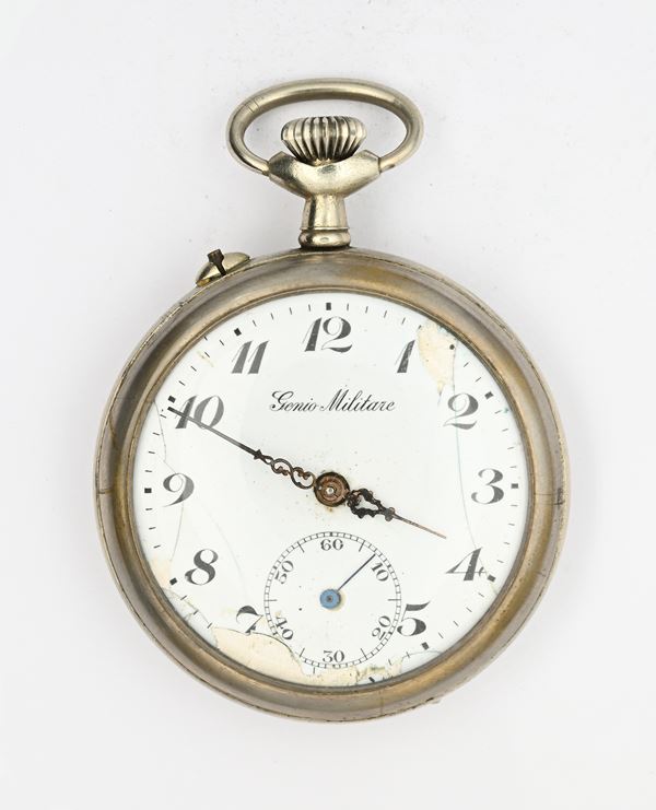 Genio militare - Orologio militare realizzato per il Regio Esercito Italiano da tasca con scappamento ad ancora remontoir da uomo in metallo