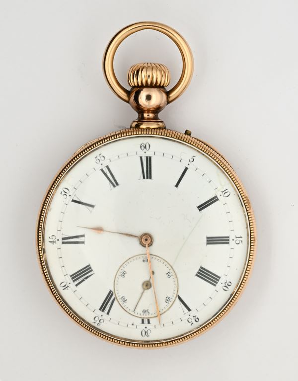 Ducommun a Marseille - Orologio da tasca con scappamento ad ancora e spirale Breguet remontoir da uomo in argento con bordure in oro giallo, cassa con punzoni francesi