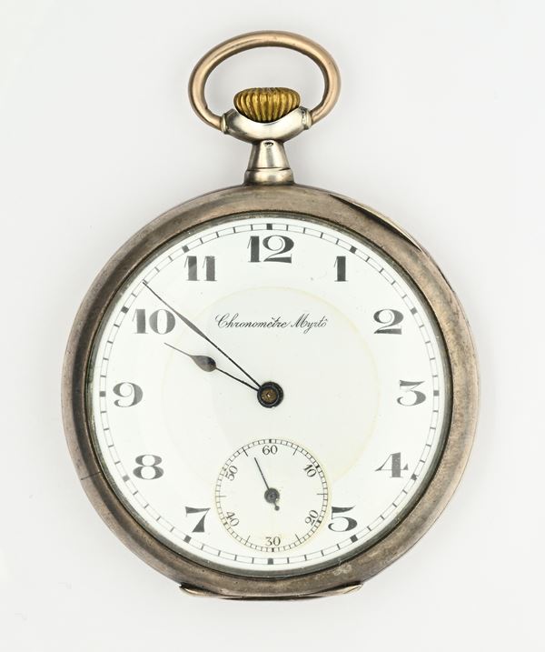 Chronometre Myrto - Orologio da tasca con scappamento ad ancora remontoir da uomo in argento 800/000   (1920)  - Auction Time Auction - Pocket Watches - Casa d'Aste Arcadia