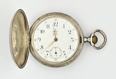 Omega, Orologio da tasca in argento 900/000 con savonette, scappamento ad ancora spirale Breguet ...