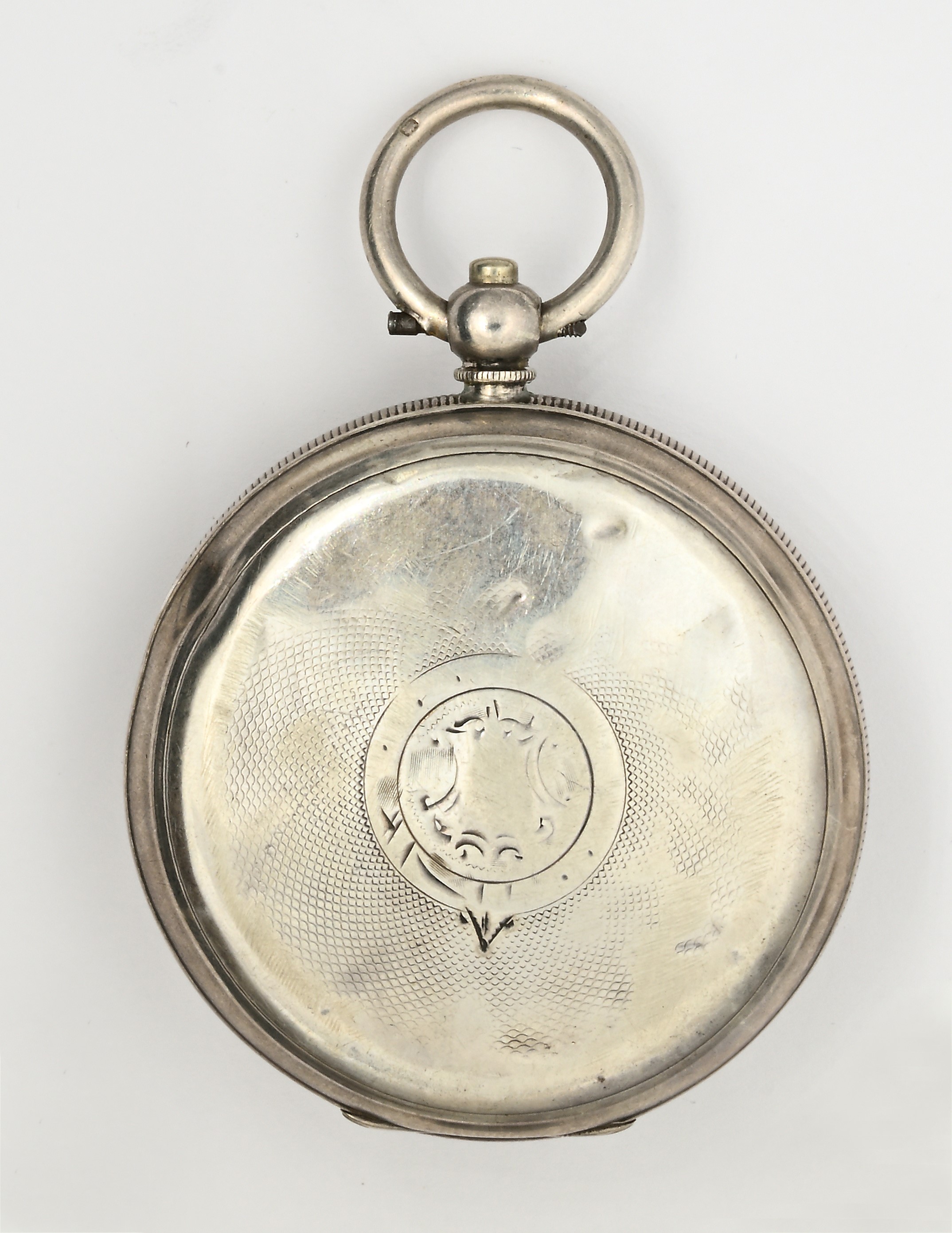 Orologio da tasca svizzero anonimo, scappamento ad ancora e carica a chiavetta, argento 925/000