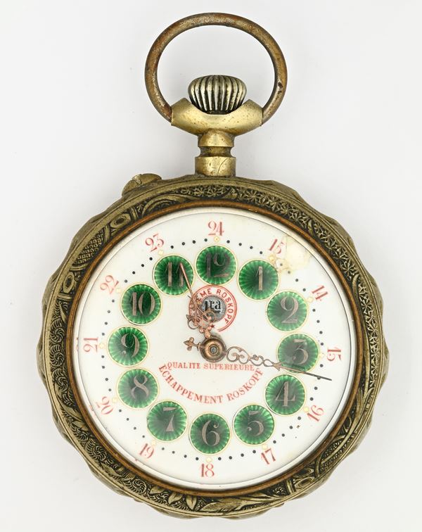  Orologio da tasca con scappamento Roskopf remontoir da uomo in metallo