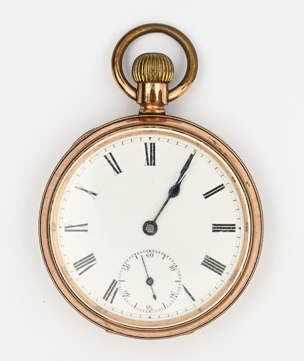 Anonimo inglese - Orologio da tasca con scappamento ad ancora remontoir da uomo in metallo placcato in oro