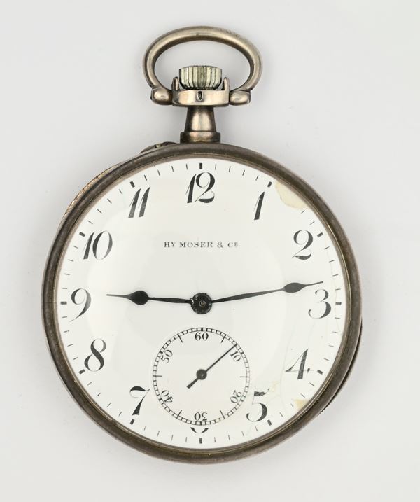 Hy Moser & Cie per il mercato russo - Orologio da tasca con scappamento ad ancora remontoir in argento 875/000 (84 Zolotnik)