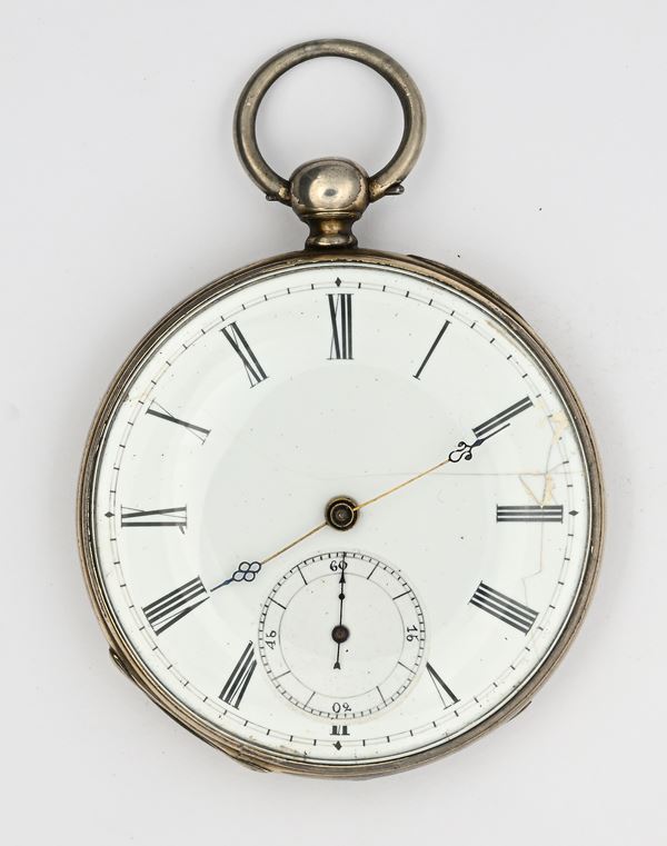 Robert a Geneve - Orologio da tasca con scappamento ad ancora carica a chiavetta da uomo in argento