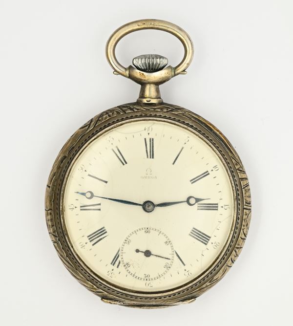 Omega Grand Prix - Orologio da tasca con scappamento ad ancora spirale Breguet remontoir da uomo in argento  (inizi XX secolo)  - Auction Time Auction - Pocket Watches - Casa d'Aste Arcadia