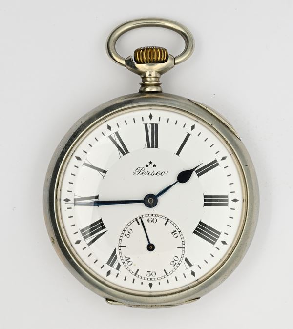 Perseo Ref. 5403 (Cal. 526) per le Ferrovie dello Stato Italiane - Orologio da tasca ferroviario con scappamento ad ancora remontoir da uomo in metallo