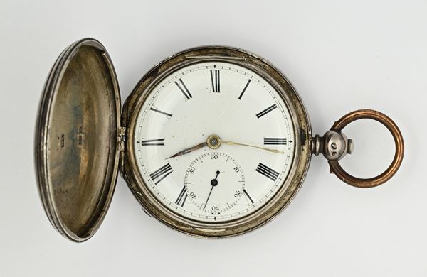 S. & W. Shortman a Newnham - Orologio da tasca a savonette con scappamento ad ancora carica a chiavetta da uomo in argento sterling, cassa con punzoni Londra 1854