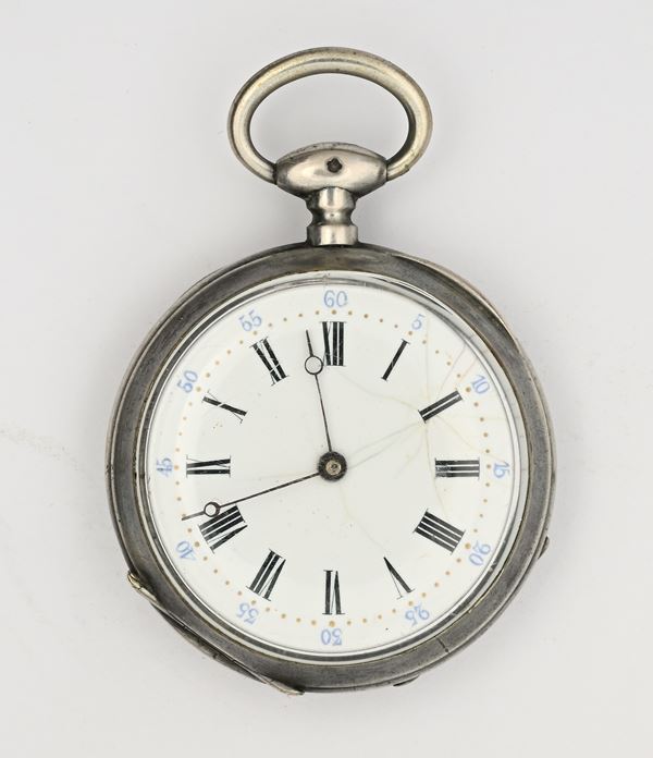 Bertrand a Pignans - Orologio da tasca con scappamento a cilindro carica a chiavetta da uomo in argento 900/000 