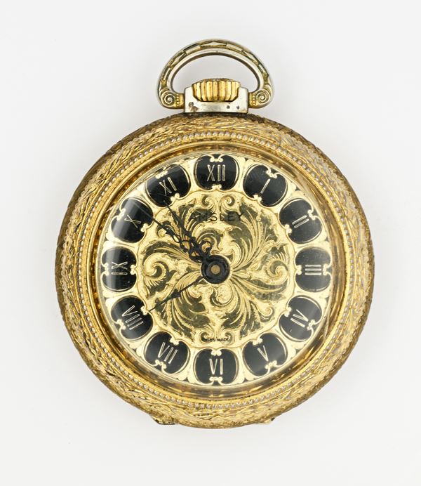 Amsley - Orologio svizzero Brevet 227383 da tasca svegliarino con scappamento ad ancora remontoir da uomo in metallo dorato