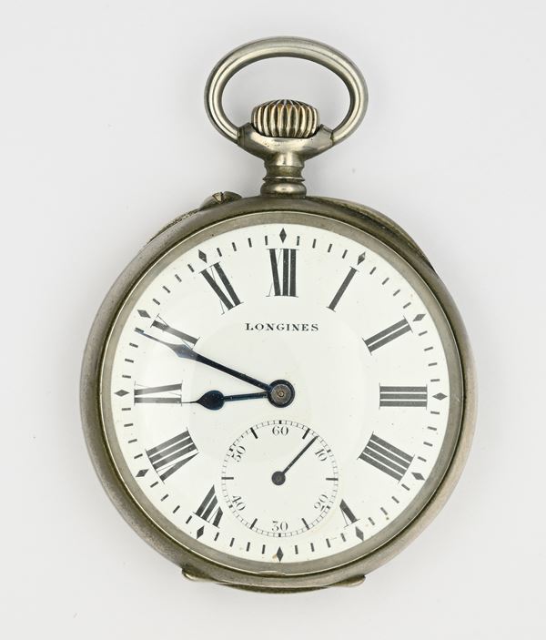 Longines (Cal. 19.71N)- Orologio da tasca con scappamento ad ancora remontoir da uomo in metallo   (fine XIX secolo / inizi XX secolo)  - Auction Time Auction - Pocket Watches - Casa d'Aste Arcadia