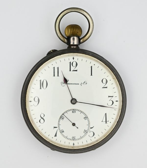 Hausmann & Co. - Orologio da tasca con scappamento ad ancora remontoir da uomo in argento 935/000