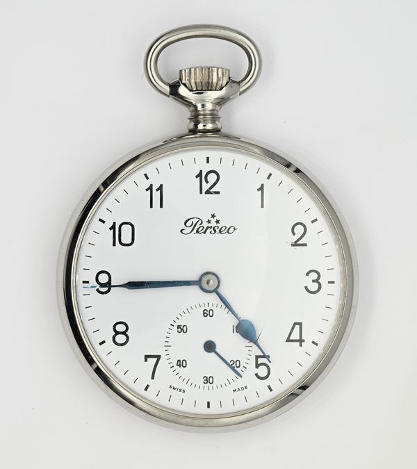 Perseo Cortebert (Cal. 160) per le Ferrovie di Stato N° 204091 - Orologio da tasca ferroviario con scappamento ad ancora remontoir da uomo in acciaio