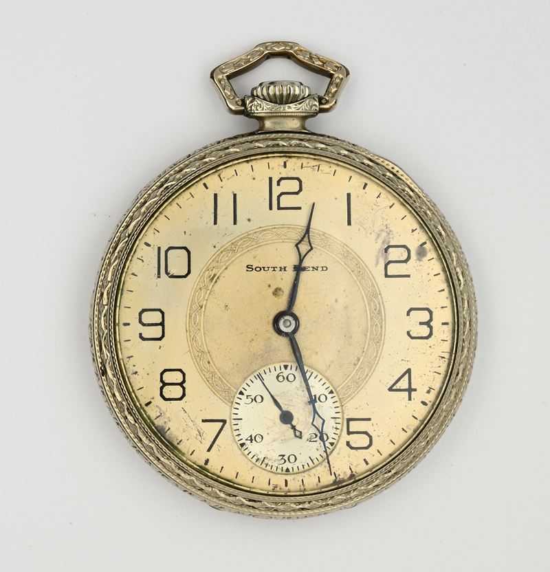 South Bend Watch Co. U.S.A., Orologio da tasca con scappamento ad ancora e regolazione micrometri...