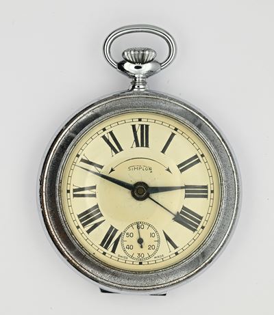 Cesar Renfer Abrecht, Orologio svizzero da tasca “Simplon” Brevet 227383, svegliarino con scappam...
