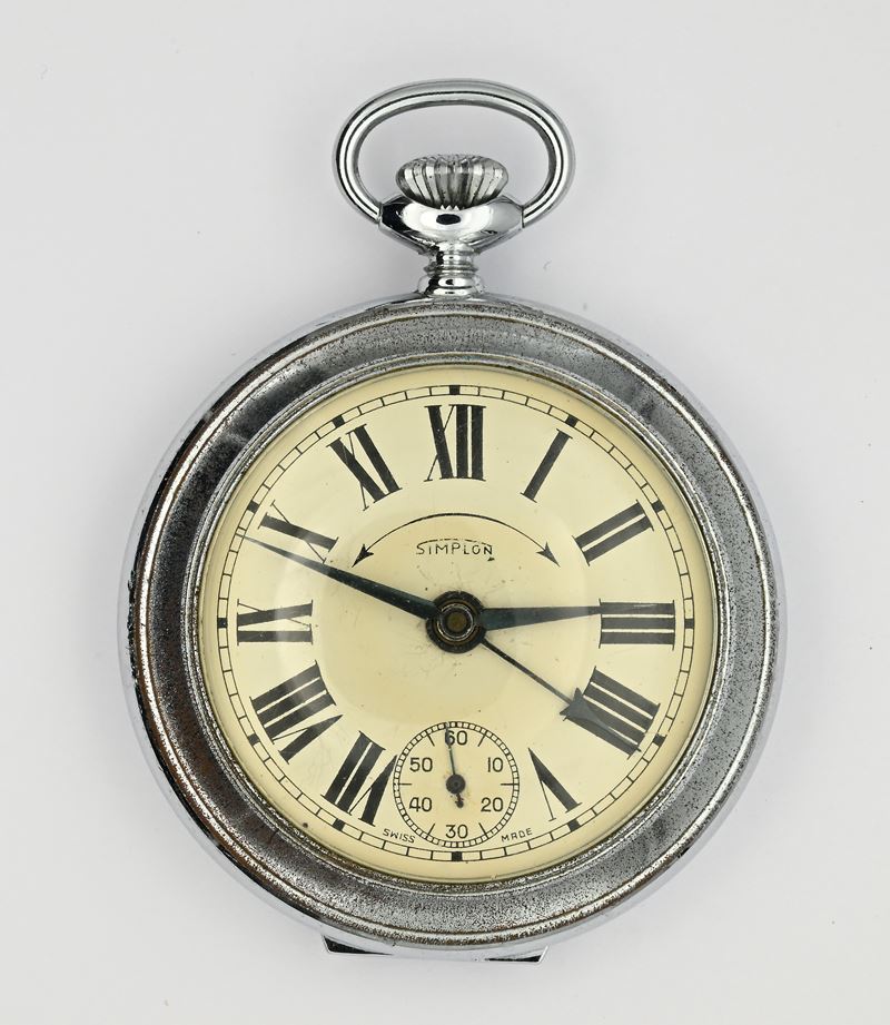 Cesar Renfer Abrecht, Orologio svizzero da tasca “Simplon” Brevet 227383, svegliarino con scappam...
