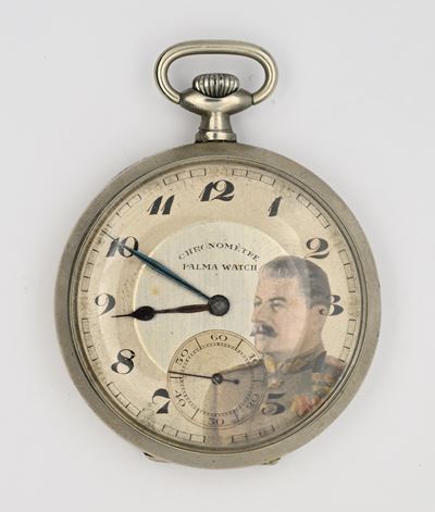 Orologio da tasca in metallo, Palma Watch Chronomètre con scappamento a cilindro (anni ’30–’40)
