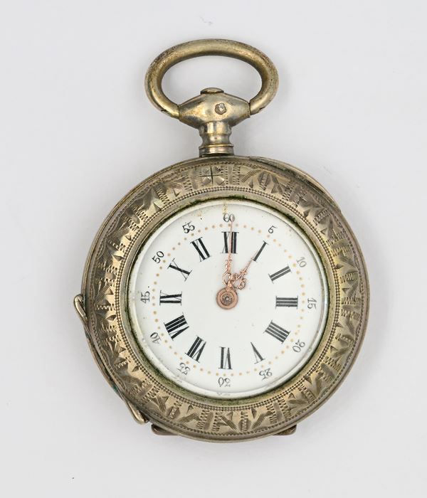 Orologio da tasca monachina con scappamento a cilindro carica a chiavetta da donna in argento  (1880 circa)  - Auction Time Auction - Pocket Watches - Casa d'Aste Arcadia