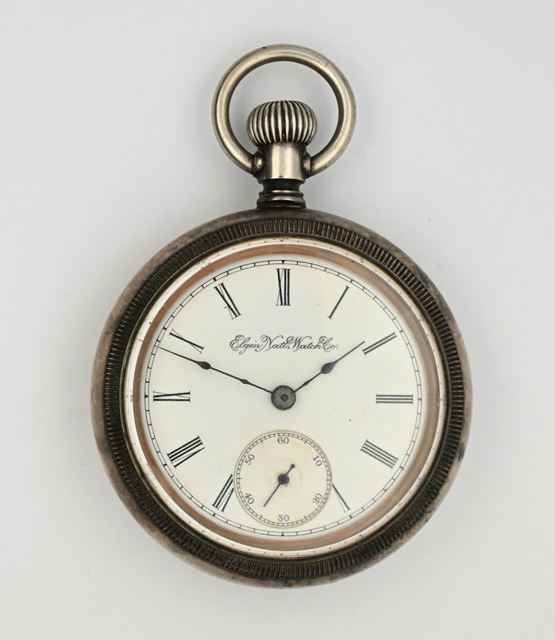 Elgin Natl Watch Co., Orologio da tasca da uomo con scappamento ad ancora remontoir e raffigurazi...
