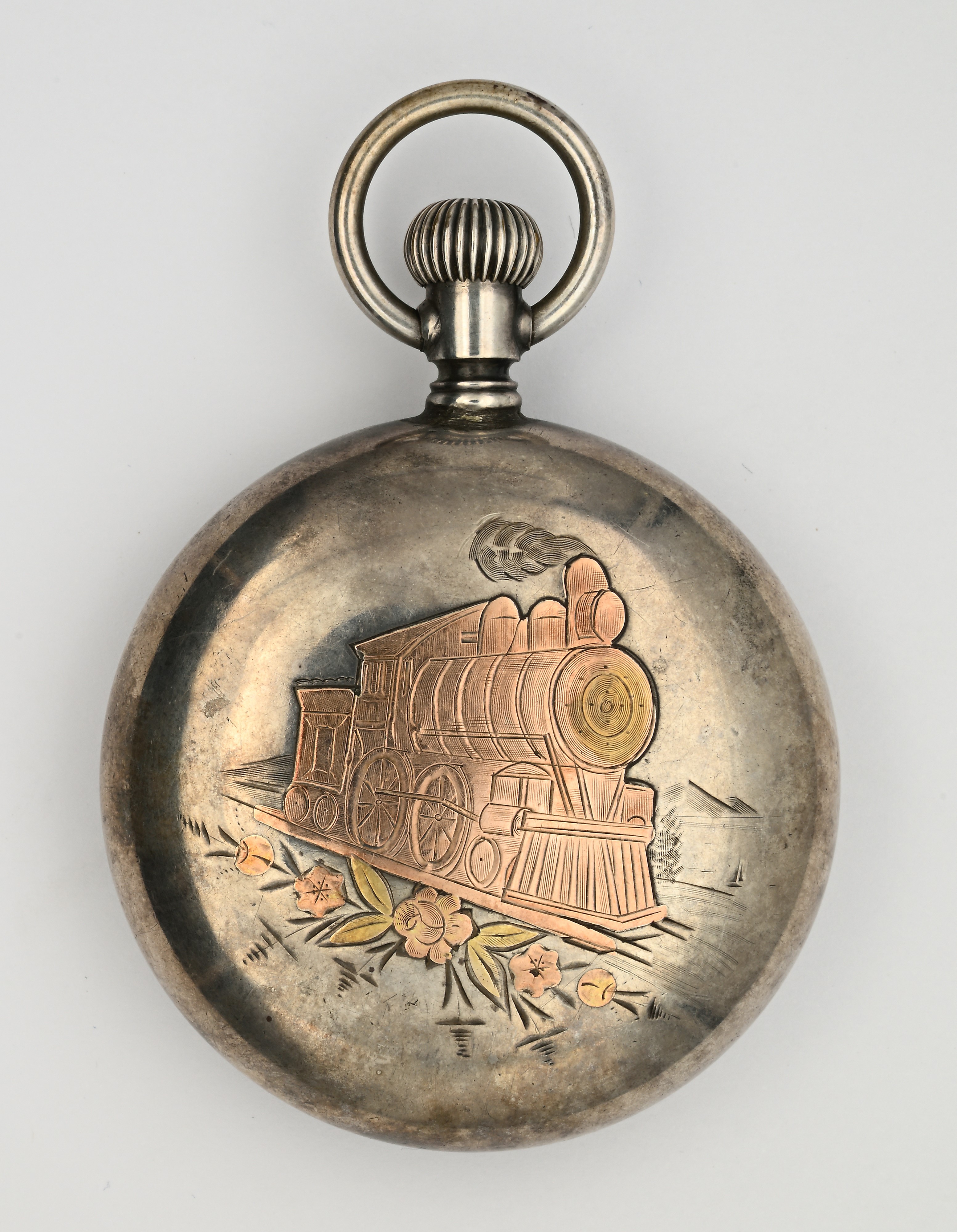 Elgin Natl Watch Co., Orologio da tasca da uomo con scappamento ad ancora remontoir e raffigurazi...
