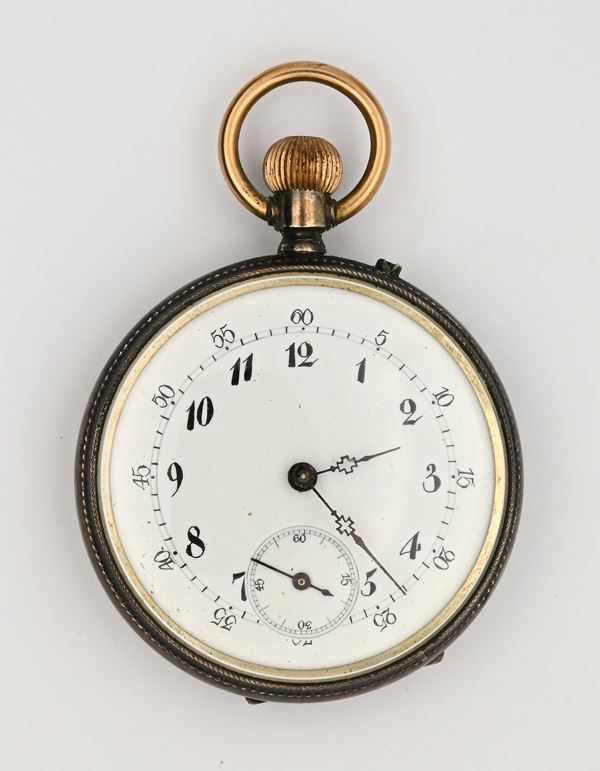 Anonimo svizzero - Orologio da tasca con scappamento a cilindro remontoir da uomo in metallo argentato  (1910/20 circa)  - Auction Time Auction - Pocket Watches - Casa d'Aste Arcadia