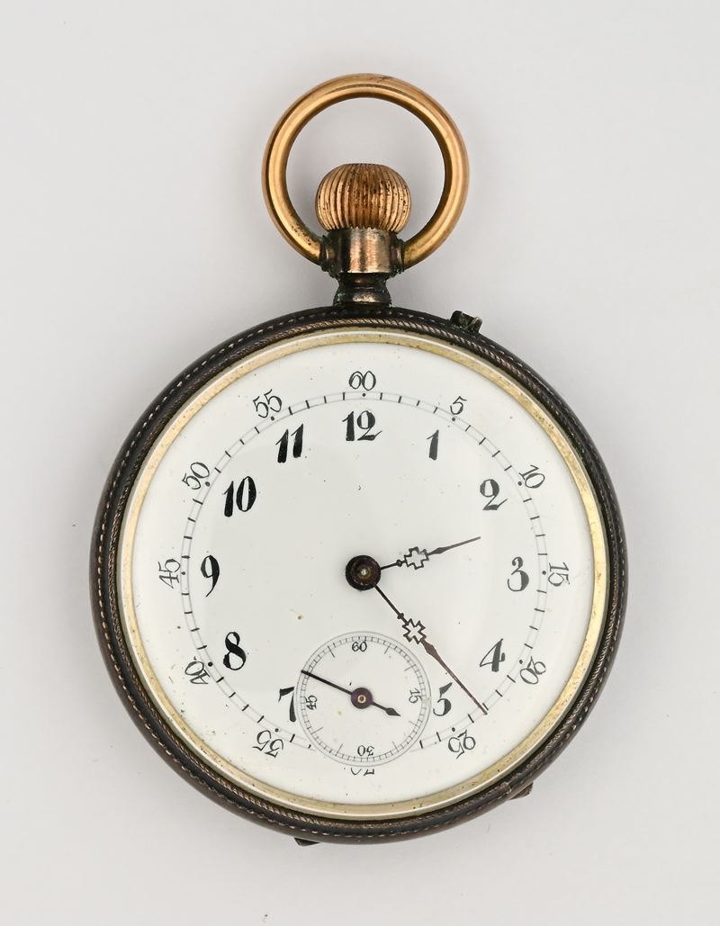 Orologio da tasca svizzero (anonimo), Scappamento a cilindro remontoir in metallo argentato