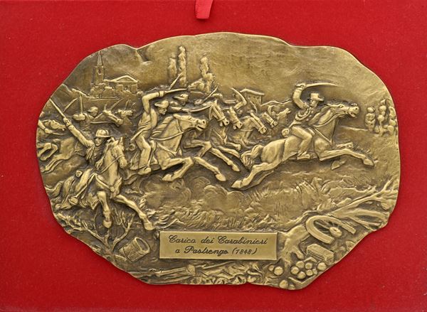 Bassorilievo in bronzo Carica dei Carabinieri a Pastrengo
