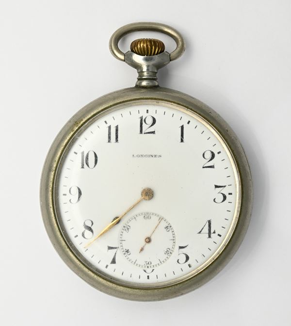 Longines (Cal. 17.95N) - Orologio da tasca con scappamento ad ancora remontoir da uomo in metallo  (anni '20)  - Auction Time Auction - Pocket Watches - Casa d'Aste Arcadia