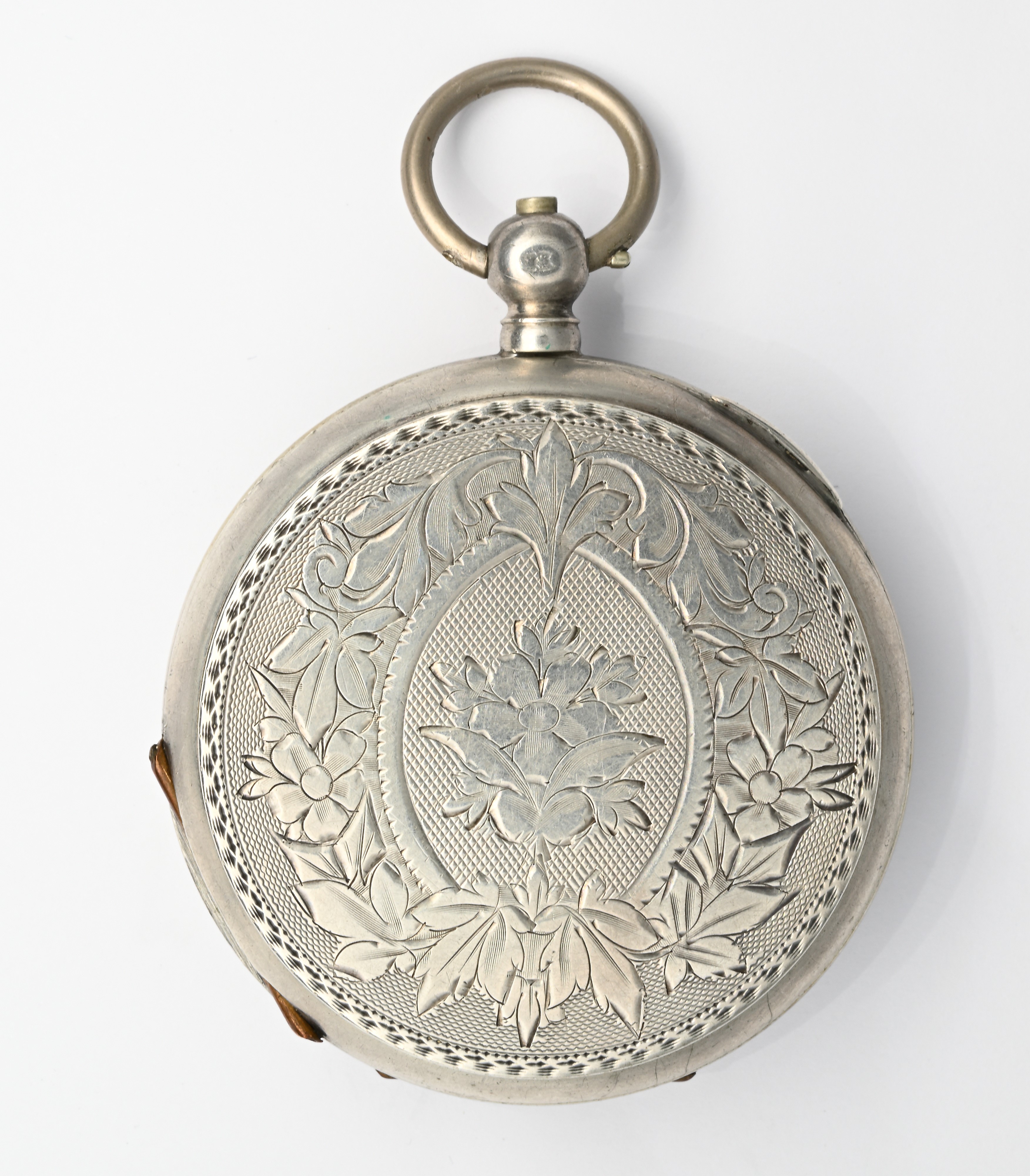 Gustave Jacot a Locle, Orologio da tasca savonette per il mercato russo in argento 875/000 con sc...