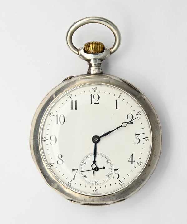 Orologio da tasca con scappamento ad ancora remontoir da uomo in argento
