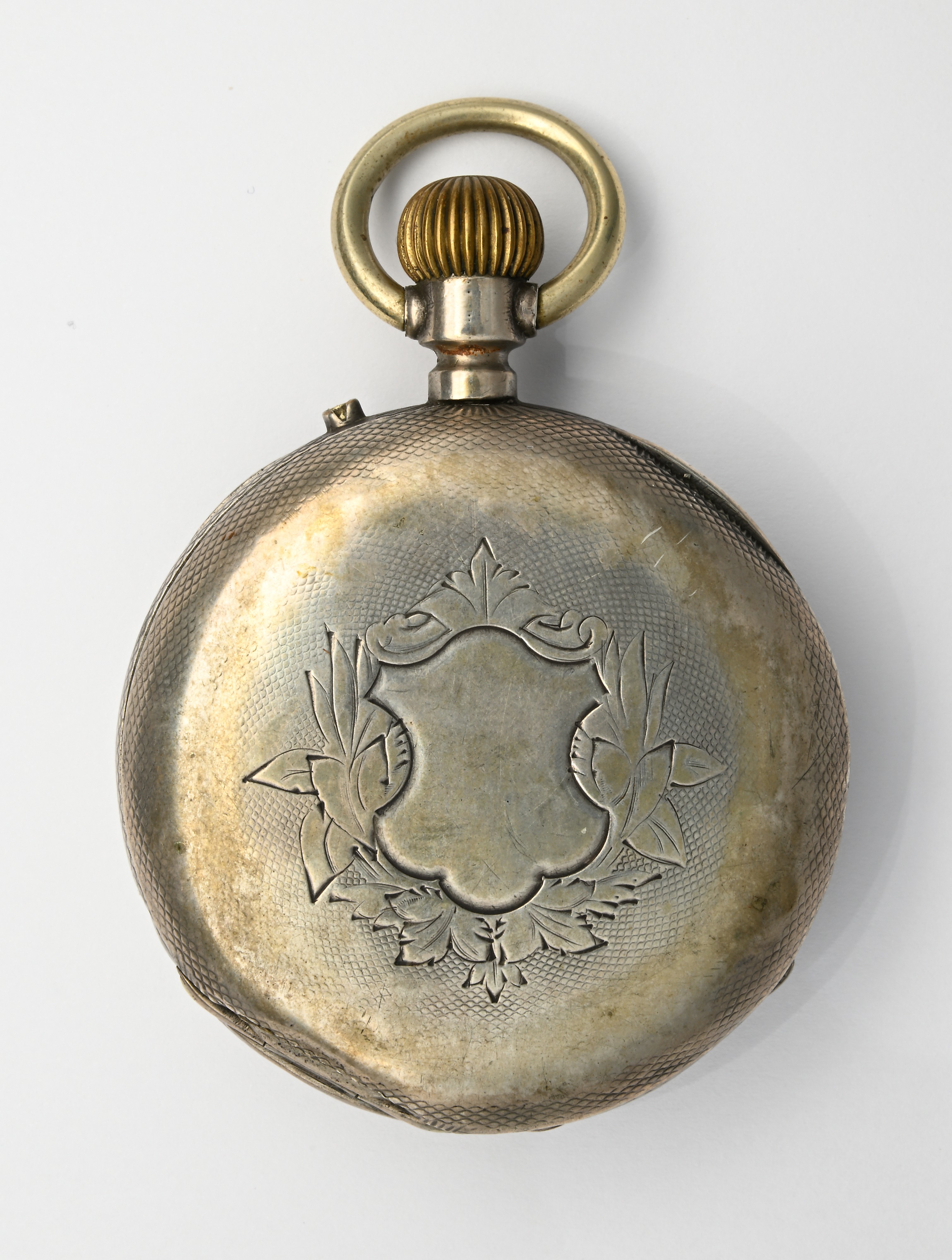 Orologio da tasca, scappamento ad ancora remontoir, metallo argentato, inizi XX secolo