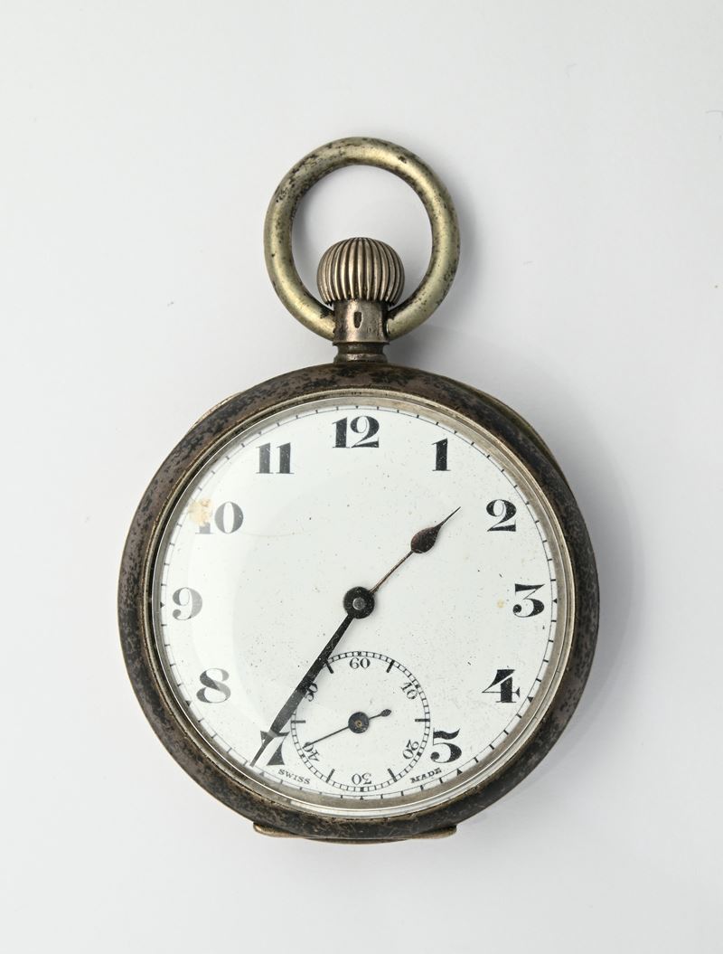 F.J. Reich, Orologio da tasca a scappamento ad ancora remontoir in argento 935/000