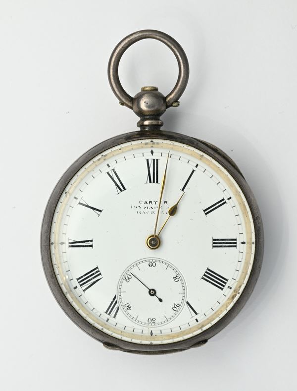 Carter - Orologio da tasca con scappamento ad ancora carica a chiavetta da uomo in argento 935/000  (1880 circa)  - Asta Asta a Tempo - Orologi da Tasca - Casa d'Aste Arcadia