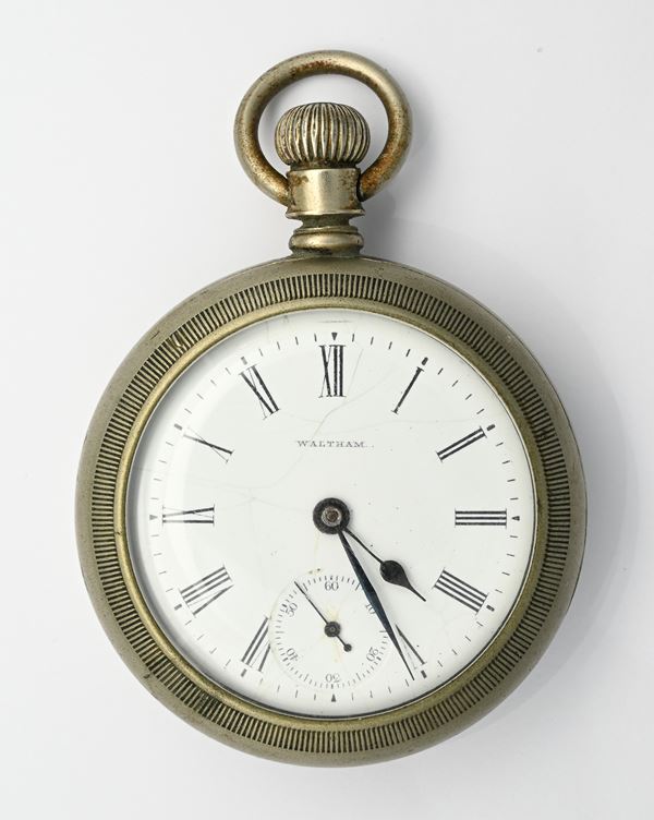 American Waltham Watch Co. - Orologio da tasca con scappamento ad ancora remontoir da uomo in metallo argentato