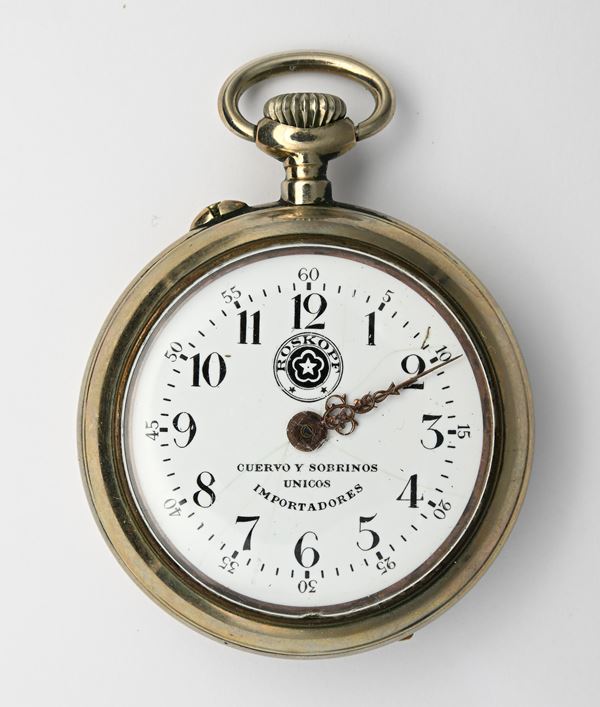 Roskopf per Cuervo y Sobrinos l'Habana - Orologio da tasca con scappamento Roskopf remontoir da uomo in metallo