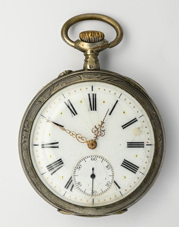 Noel Grisot (per L. Brugier a Bellac) - Orologio da tasca con scappamento ad ancora remontoir da uomo in argento sterling