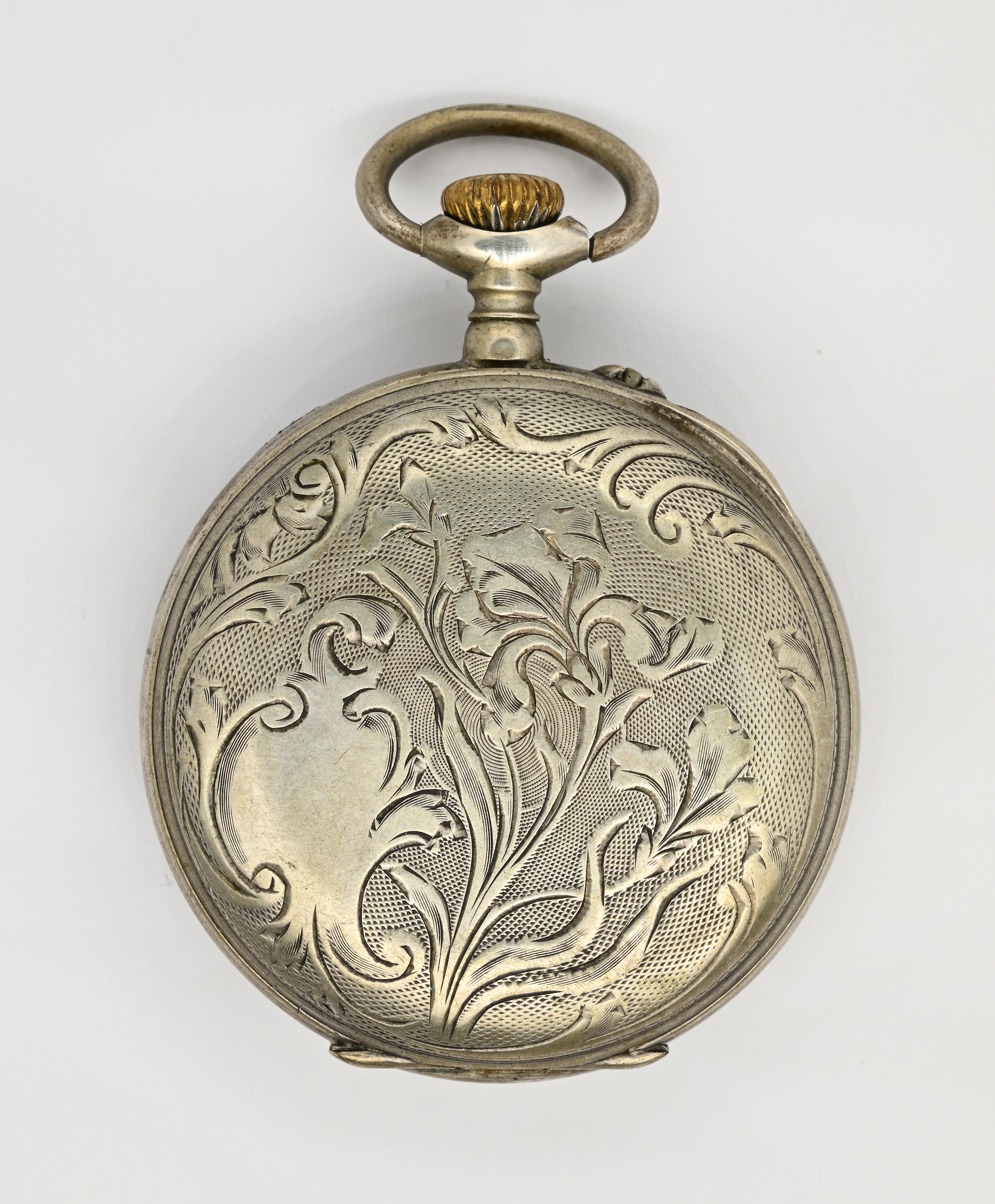 Noel Grisot, Orologio da tasca con scappamento ad ancora remontoir in argento sterling
