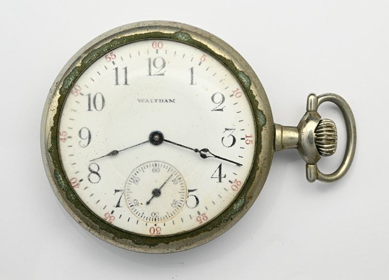 A.W.W. Waltham (Mass.), Orologio da tasca con scappamento ad ancora, remontoir da uomo in metallo...