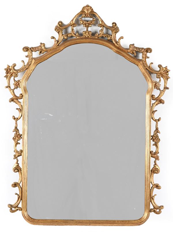 Specchiera in legno dorato, inizi XX secolo
