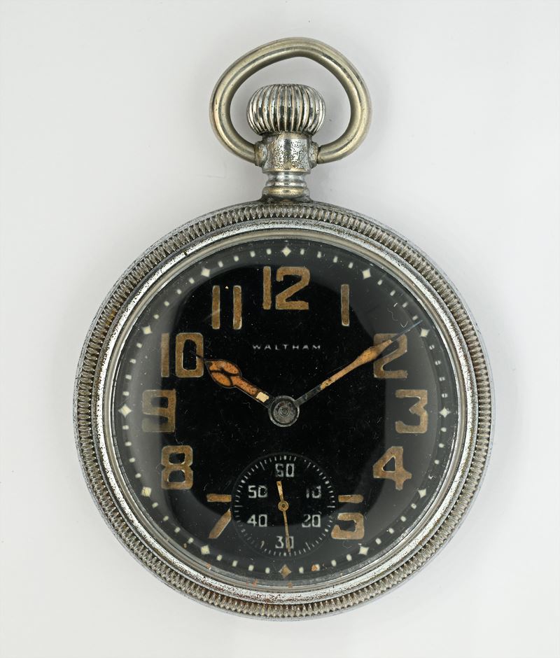 Waltham Premier 16S, Orologio militare da tasca con scappamento ad ancora e remontoir in metallo