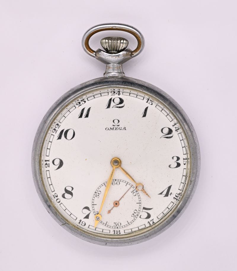 Omega, Orologio da tasca calibro 40.6 LT2 15P con scappamento ad ancora spirale Breguet e remonto...